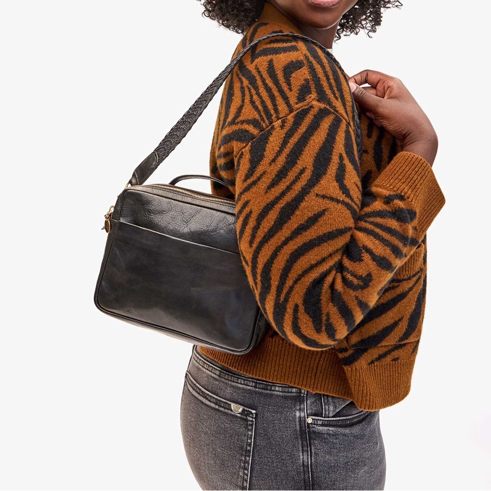 Clare V Black Fishnet Shoulder Strap